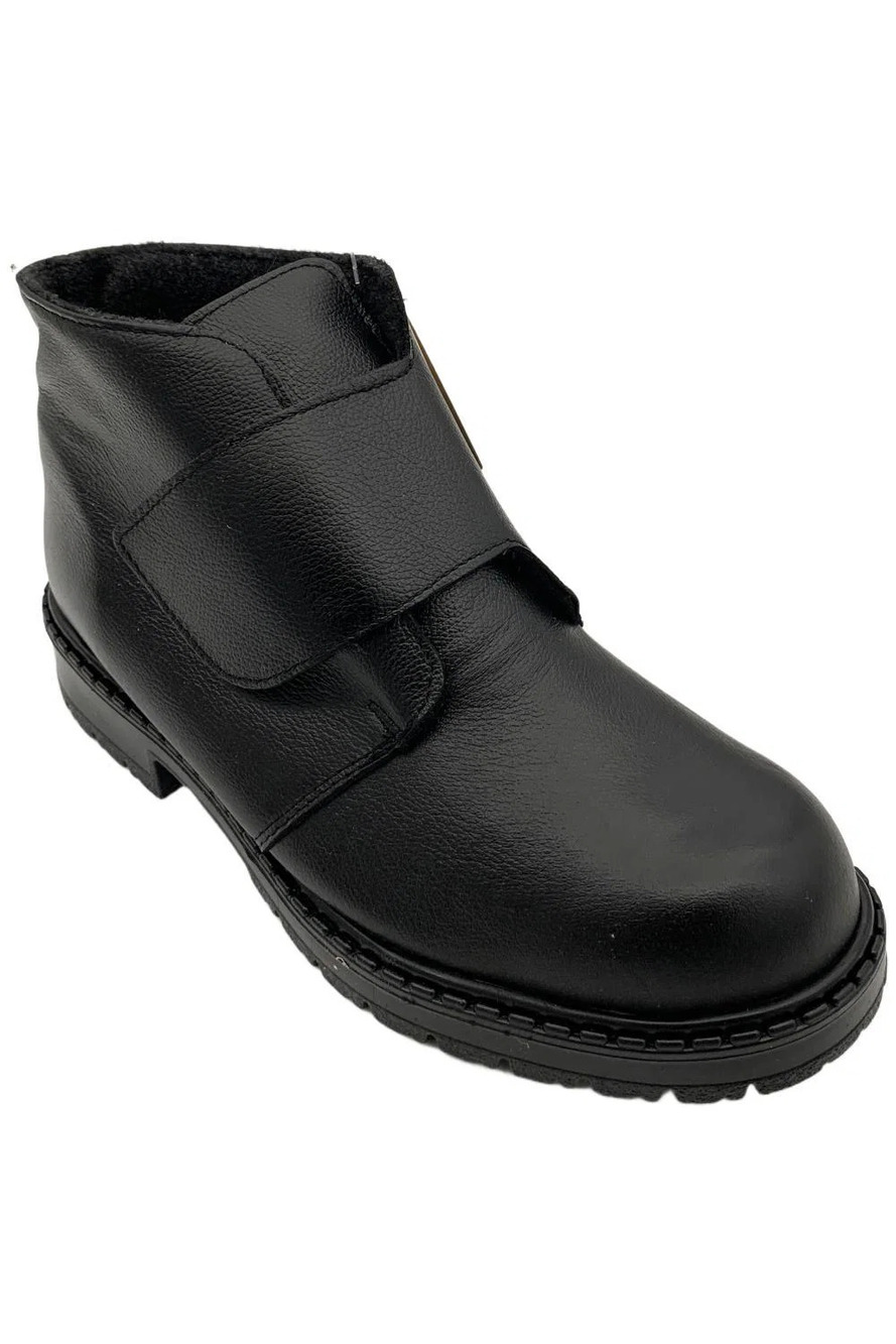 Toe Warmers Women's Pruno Leather Ankle Boots Black/Black - Medium